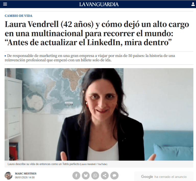 Artículo sobre Laura Vendrell en La Vanguardia